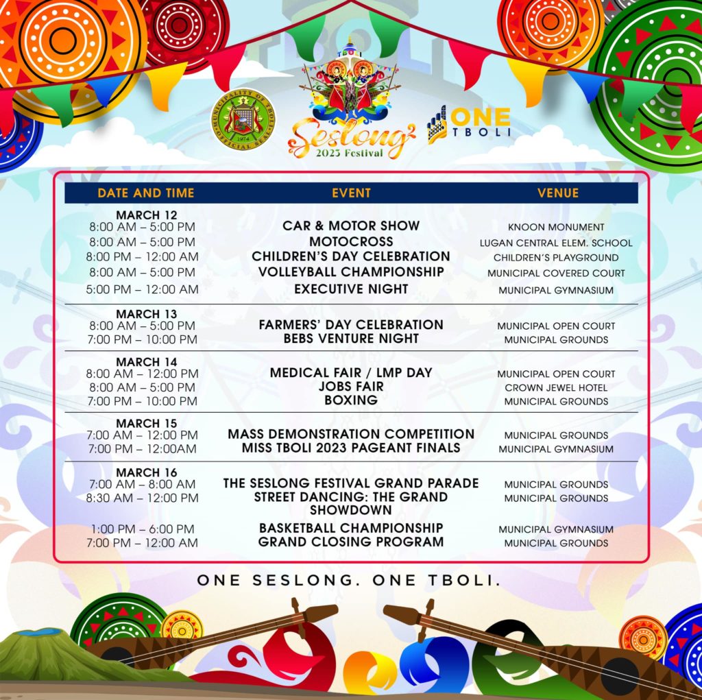 Tboli Seslong Festival Schedule,Tboli Seslong Festival 2023, Seslong Festival 2023, Tboli Festival, Seslong, Miss Tboli 2023