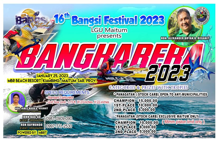 Bangsi Festival Bangkarera, Bangsi Festival 2023, 16th Bangsi Festival 2023, Bangsi Festival Maitum, Maitum Sarangani Bangsi Festival, Traditional Bangsi Festival, Bangsi Boat Race, Bangsi-making Competition, Sarangani Province Cultural Celebration, Maitum Heritage Festival, Philippine Traditional Fishing Festival, Sustainable Fishing Practices Maitum, Cultural Tourism Maitum Sarangani,