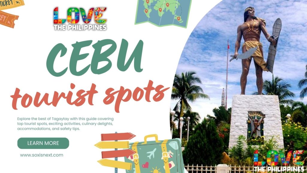 Cebu tourist spots, travel guide to Cebus, Kawasan Falls, Osmeña Peak, Basilica del Santo Niño, Tumalog Falls, Mactan Shrine, Simala Shrine, Fort San Pedro, Bantayan Island, Temple of Leah, 10,000 Roses Cafe, Cebu attractions, Cebu activities, Cebu accommodation, Cebu cuisine, Cebu transportation, Cebu travel safety, Instagrammable spots in Cebu, adventure in Cebu, Philippines travel, Southeast Asia travel, Island hopping in Cebu, Diving in Cebu, Cebu canyoneering, Cebu heritage walk, Cebu food tour, Cebu Lechon, Cebuano street food, Whale shark watching in Cebu, Mountain trekking in Cebu,